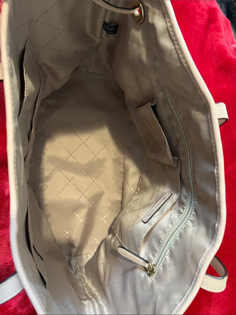 Michael Kors Pink and Red Stripe Tote with Matching Wallet